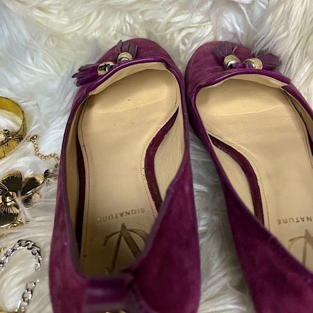Vero Cuoio Purple Red Suede Slip On Flats with Tasle​​​ - Picture 13 of 15
